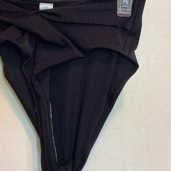 AA-492 Aerie NWT High Cut Cheeky Black Summer Swim Bikini Bottoms Size XS - Picture 3 of 12